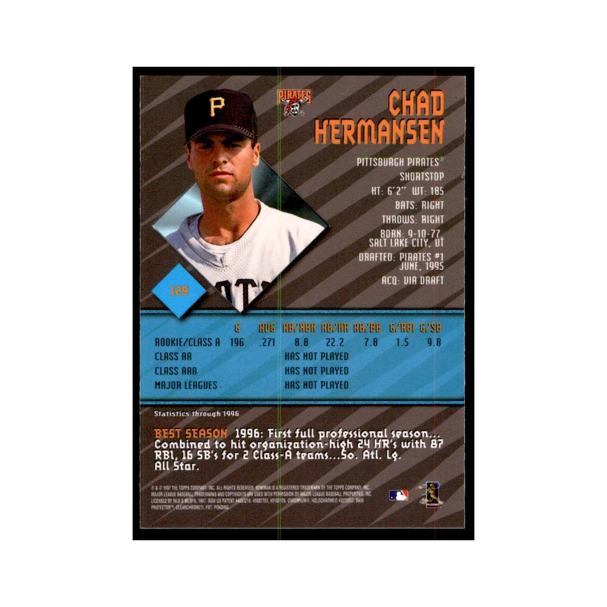 1997 Bowman Best Chad Hermansen Baseball Cards #129