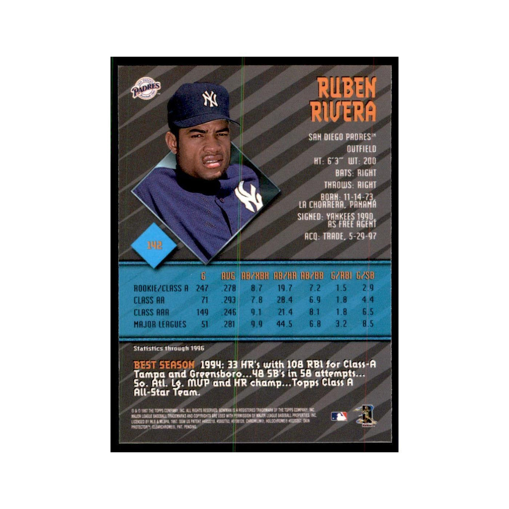 1997 Bowman Best Ruben Rivera Baseball Cards #142