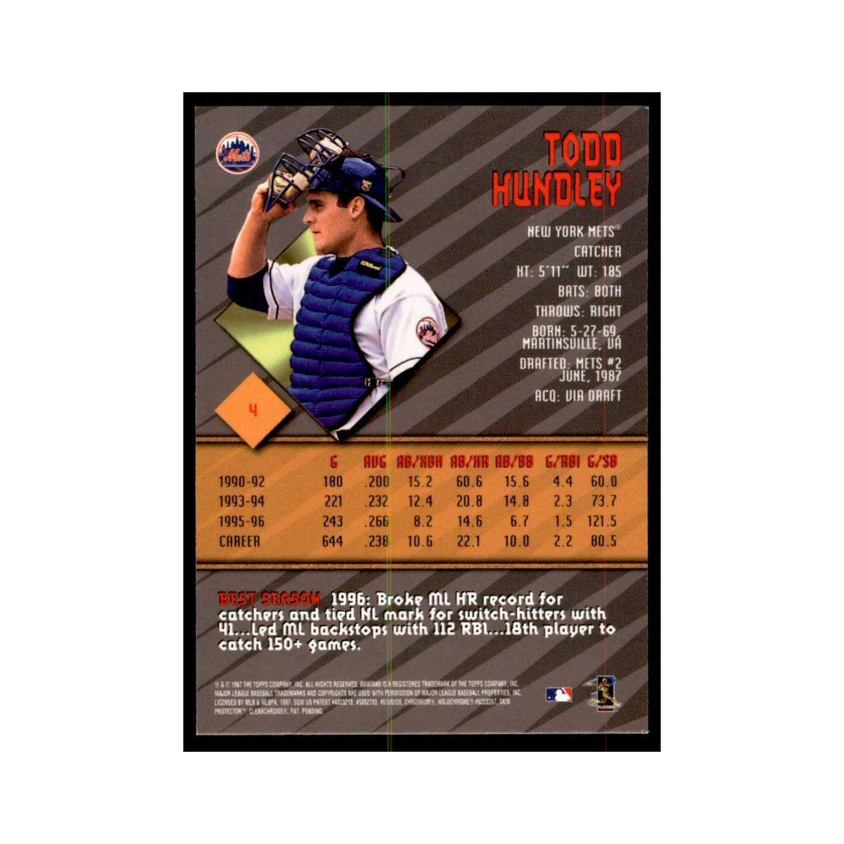 1997 Bowman Best Todd Hundley Baseball Cards #4