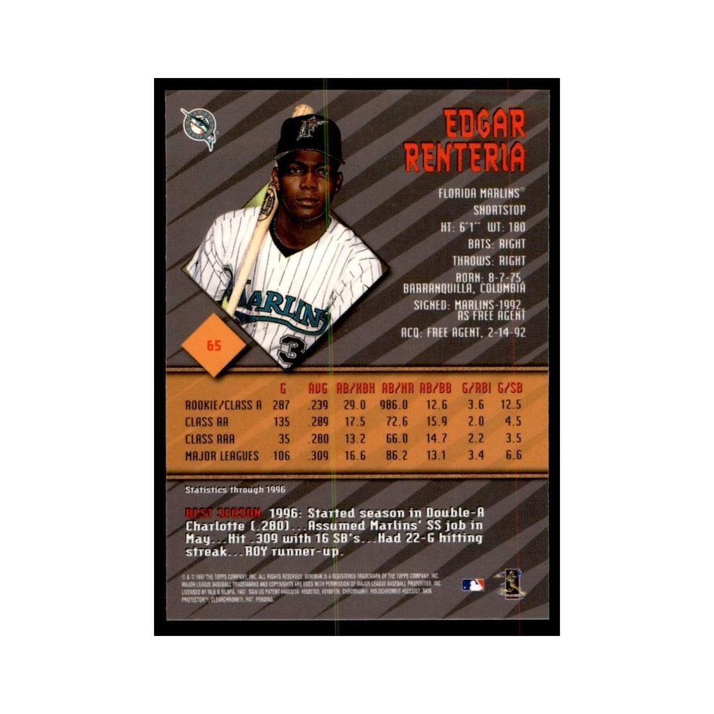 1997 Bowman Best Edgar Renteria Baseball Cards #65