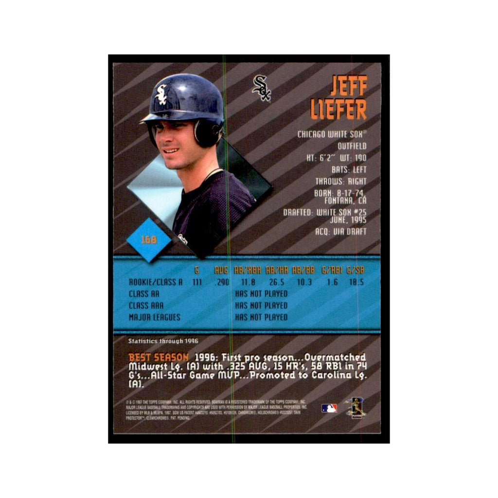 1997 Bowman Best Jeff Liefer Baseball Cards #168