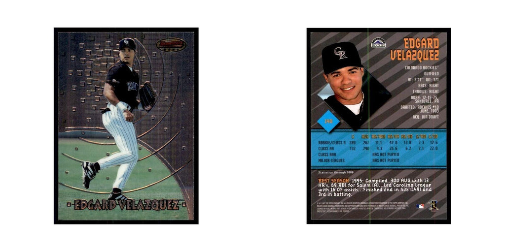 1997 Bowman Best Edgard Velazquez Baseball Cards #140