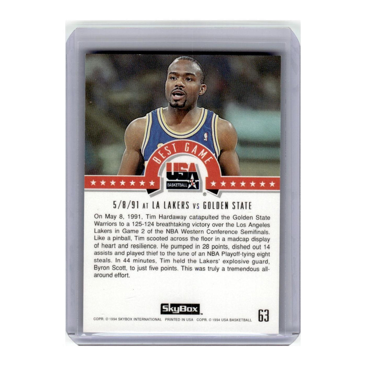 1993 SkyBox Tim Hardaway Golden State Warriors #63