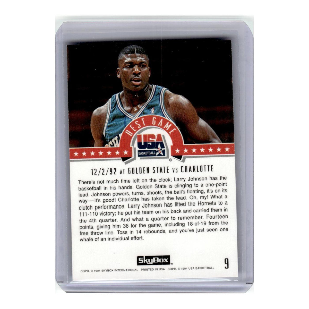 1993 SkyBox Larry Johnson #9