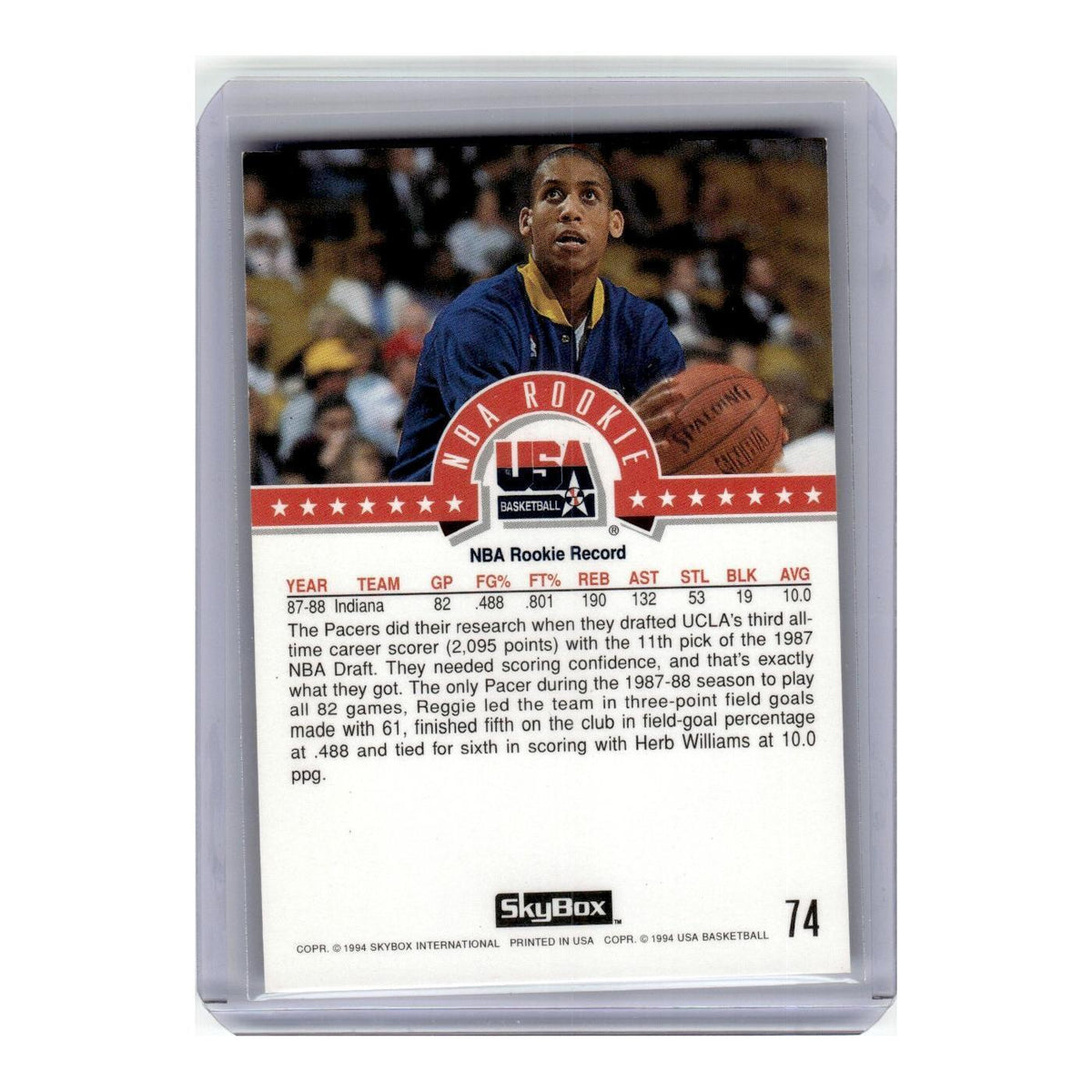 1993 SkyBox Reggie Miller Pacers #74