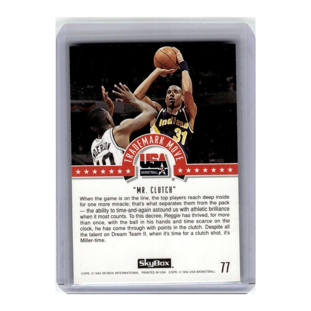 1993 SkyBox Reggie Miller Pacers #77