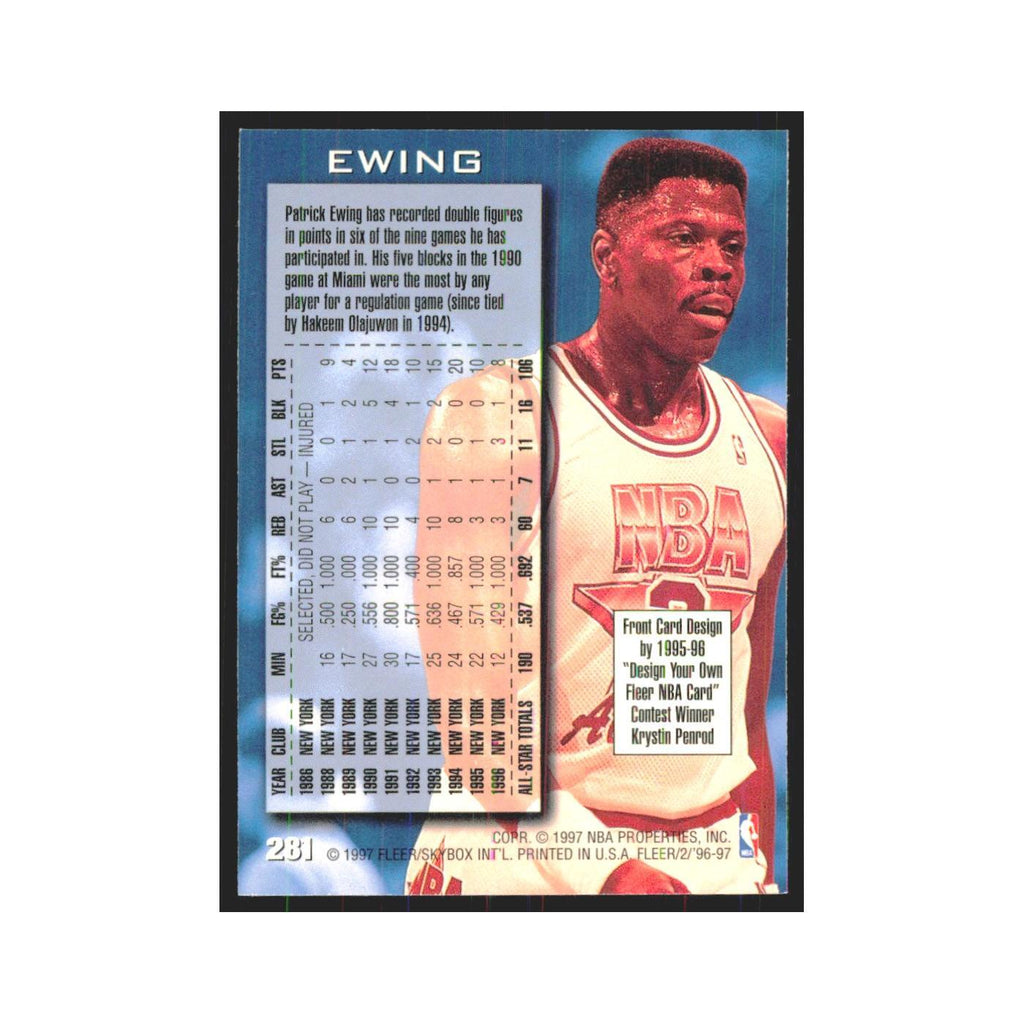 1996 Fleer Patrick Ewing Knicks #261