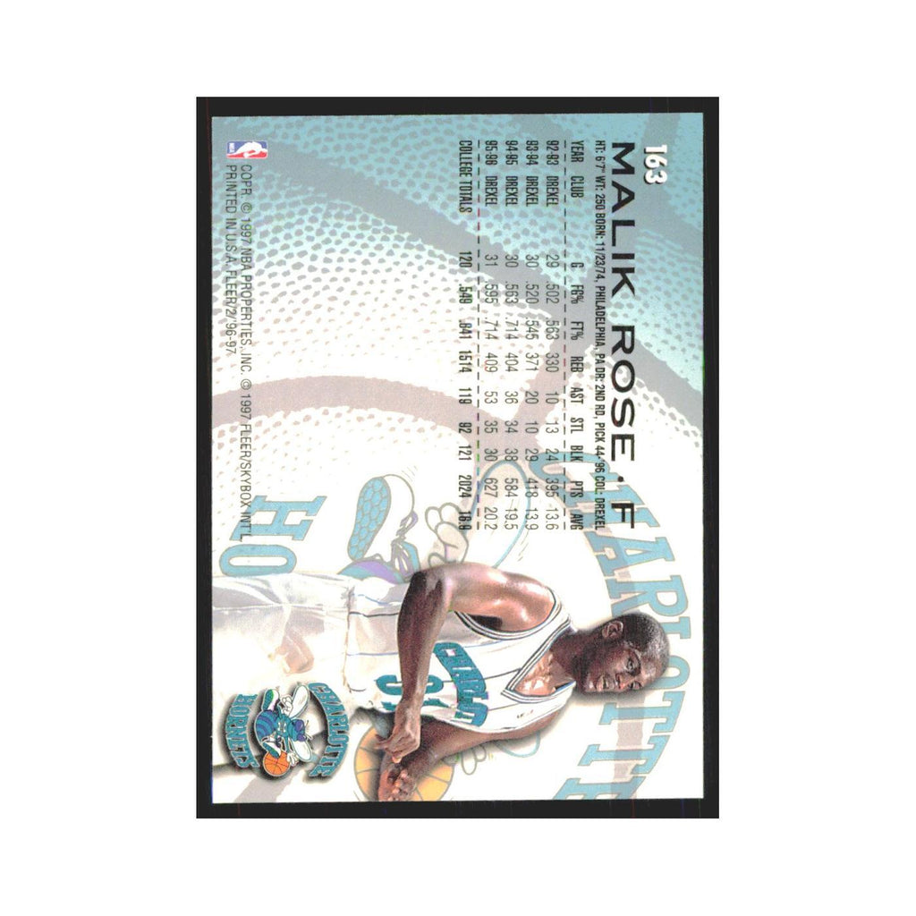 1996 Fleer Malik Rose RC Hornets #163