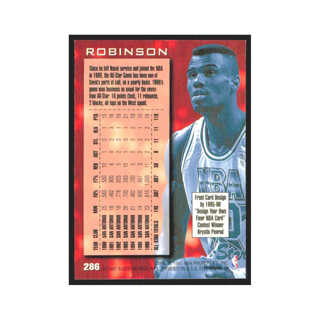 1996 Fleer David Robinson Spurs #286