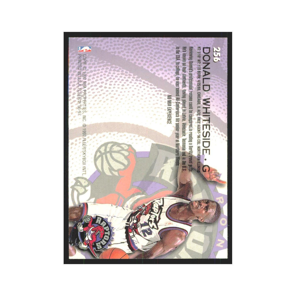 1996 Fleer Donald Whiteside RC Raptors #256