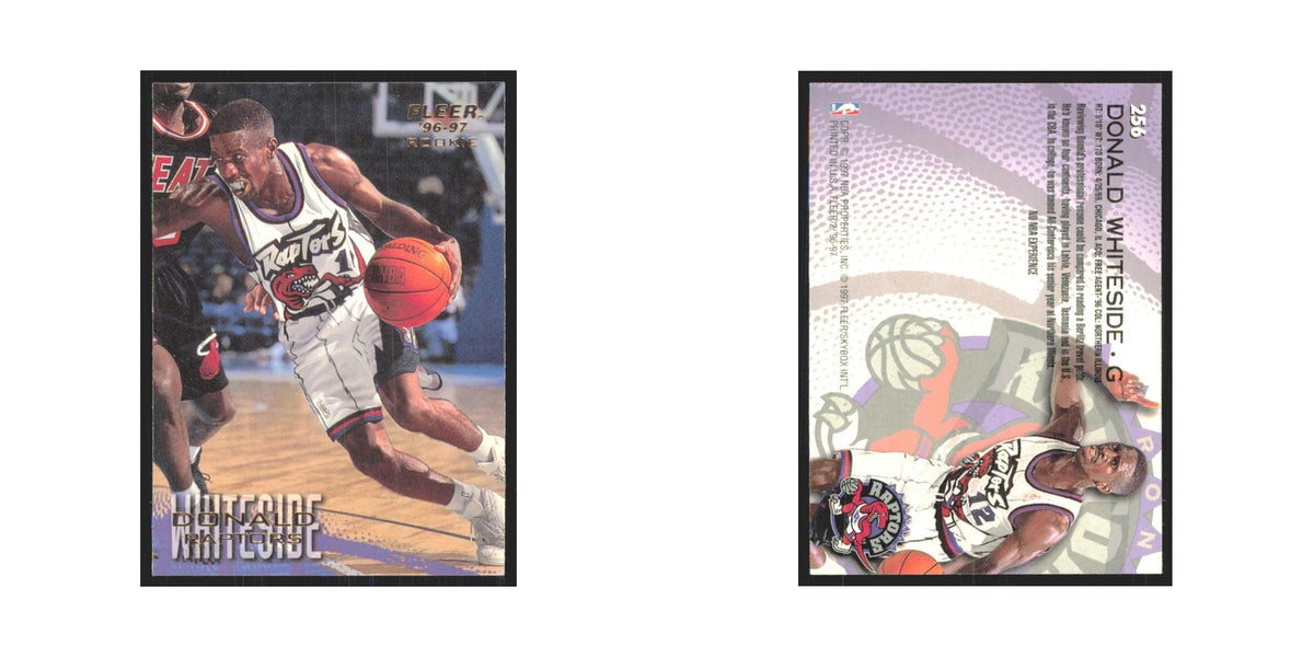 1996 Fleer Donald Whiteside RC Raptors #256