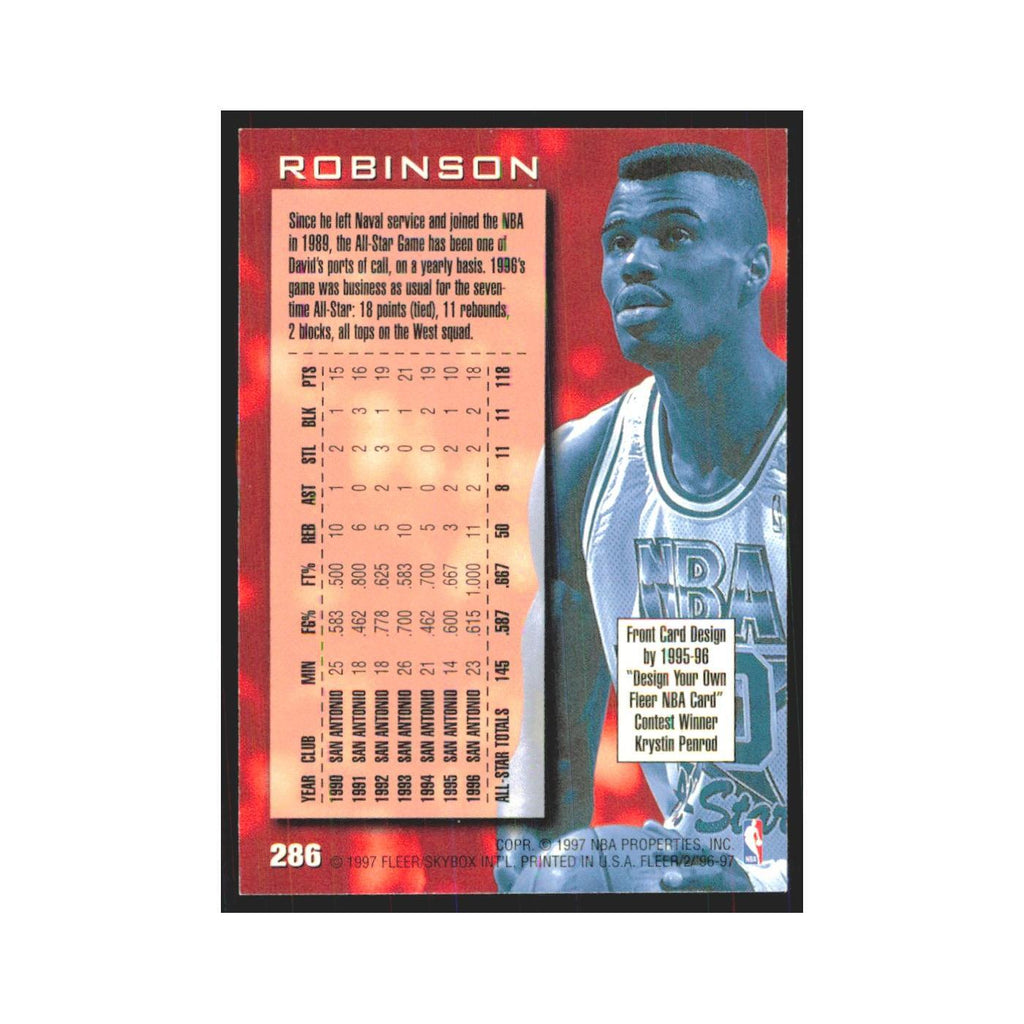 1996 Fleer David Robinson Spurs #286