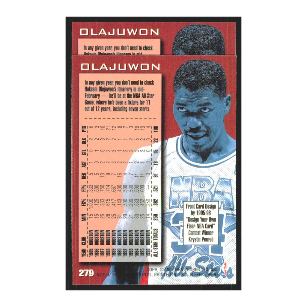 1996 Fleer Hakeem Olajuwon Rockets #279