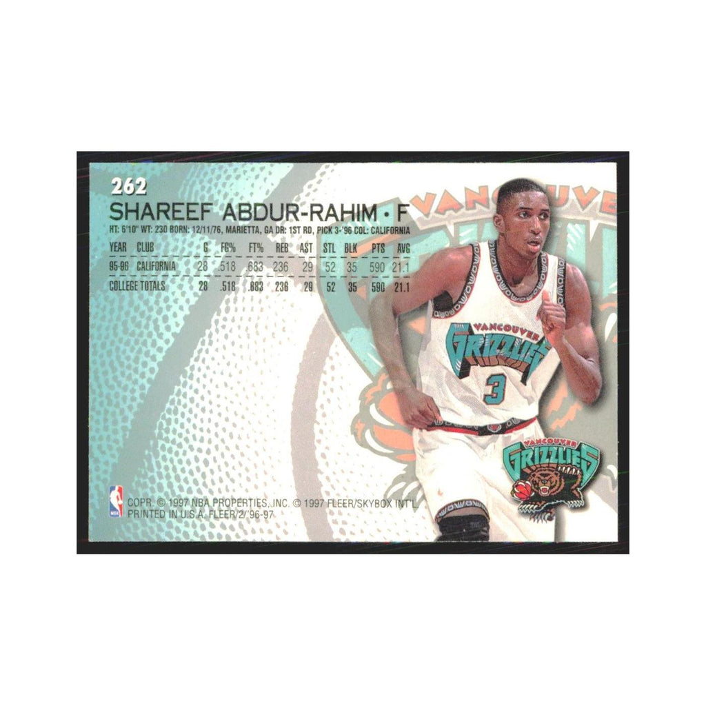 1996 Fleer Shareef Abdur-Rahim RC Vancouver Grizzlies #262