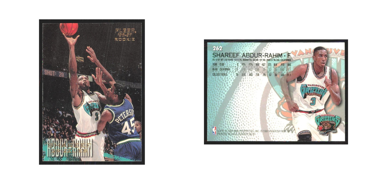 1996 Fleer Shareef Abdur-Rahim RC Vancouver Grizzlies #262