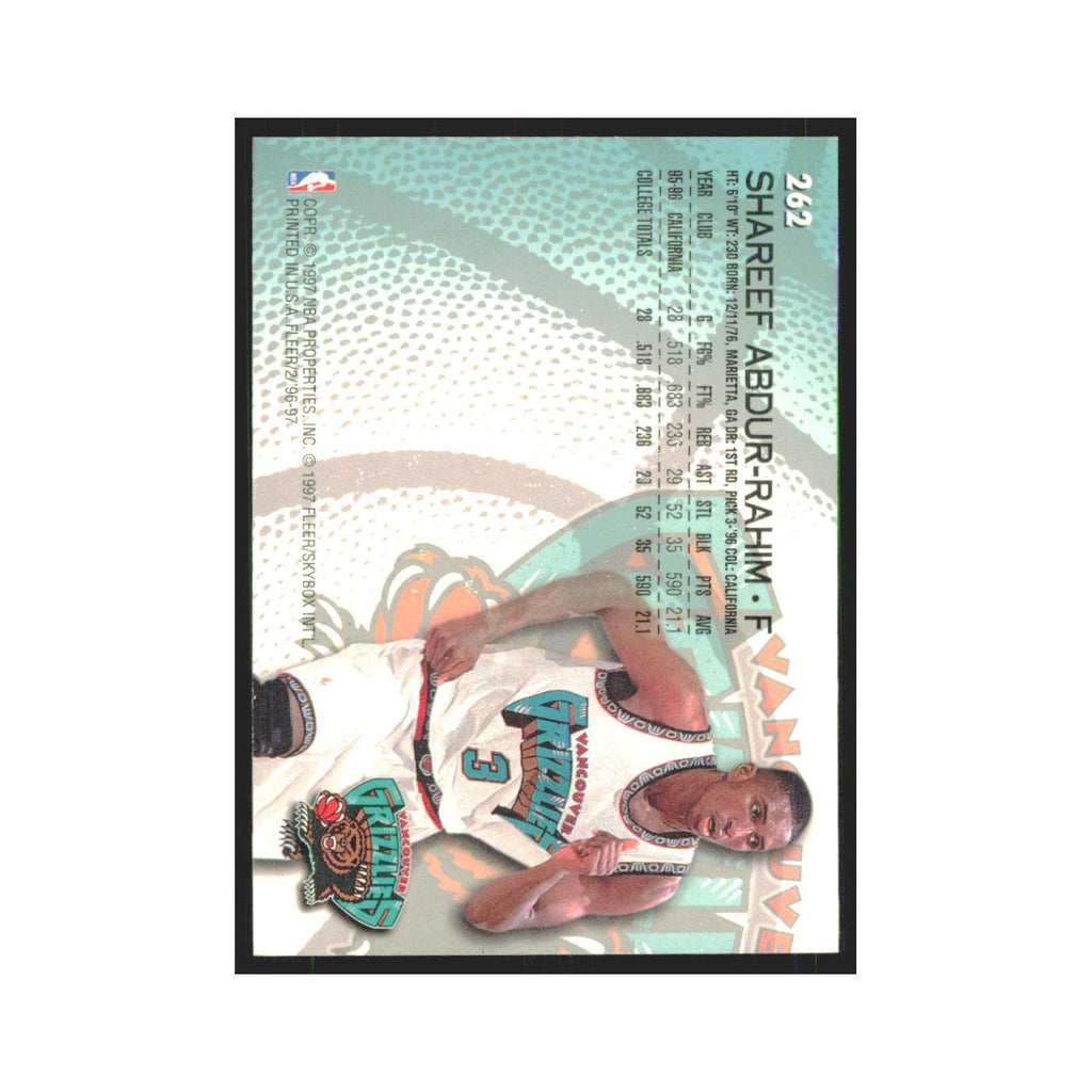 1996 Fleer Shareef Abdur-Rahim RC Vancouver Grizzlies #262