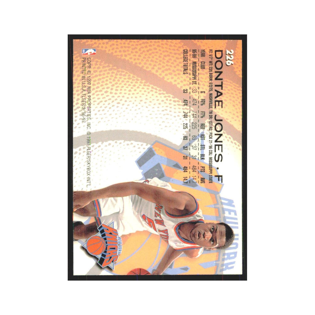 1996 Fleer Dontae' Jones RC Knicks #226