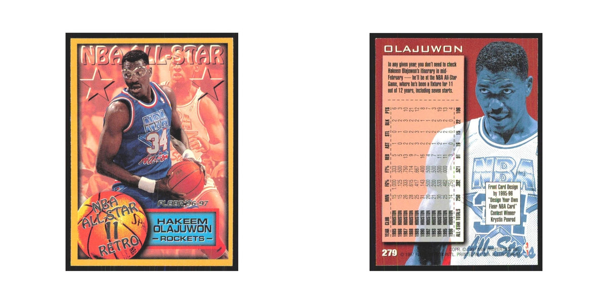 1996 Fleer Hakeem Olajuwon Rockets #279