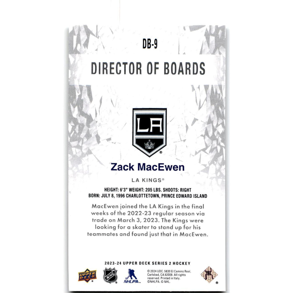 2023 Upper Deck Director of Boards Zack MacEwen Los Angeles Kings #DB-9