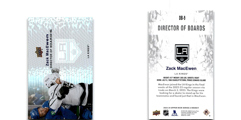 2023 Upper Deck Director of Boards Zack MacEwen Los Angeles Kings #DB-9