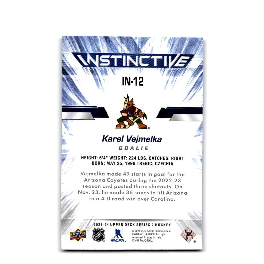 2023 Upper Deck Instinctive Karel Vejmelka Arizona Coyotes #IN-12