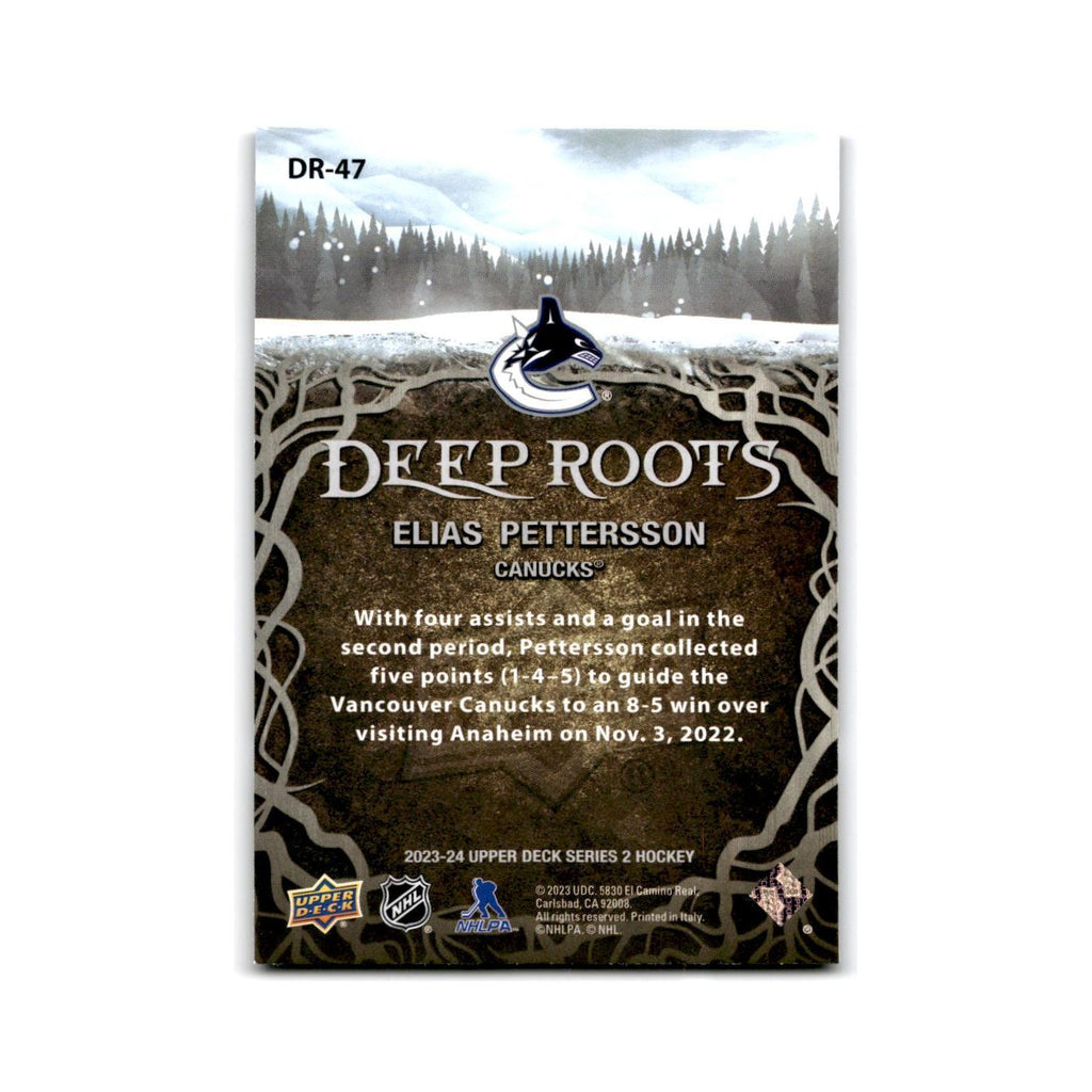 2023 Upper Deck Deep Roots Elias Pettersson Vancouver Canucks #DR-47