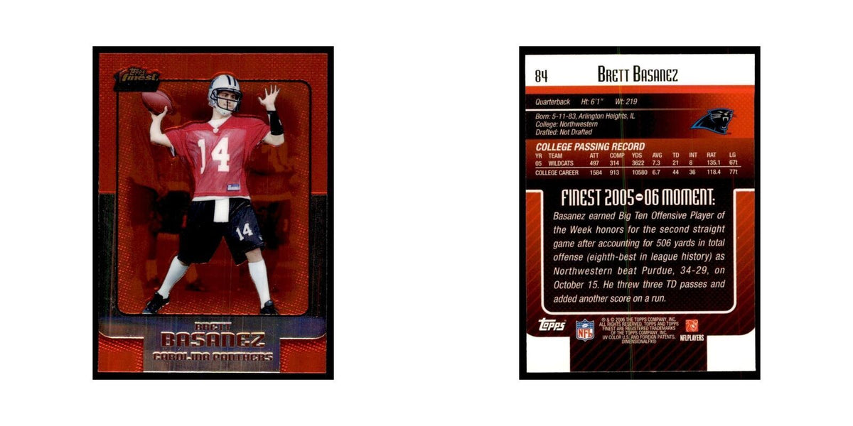 2006 Topps Finest Brett Basanez Football Cards #84