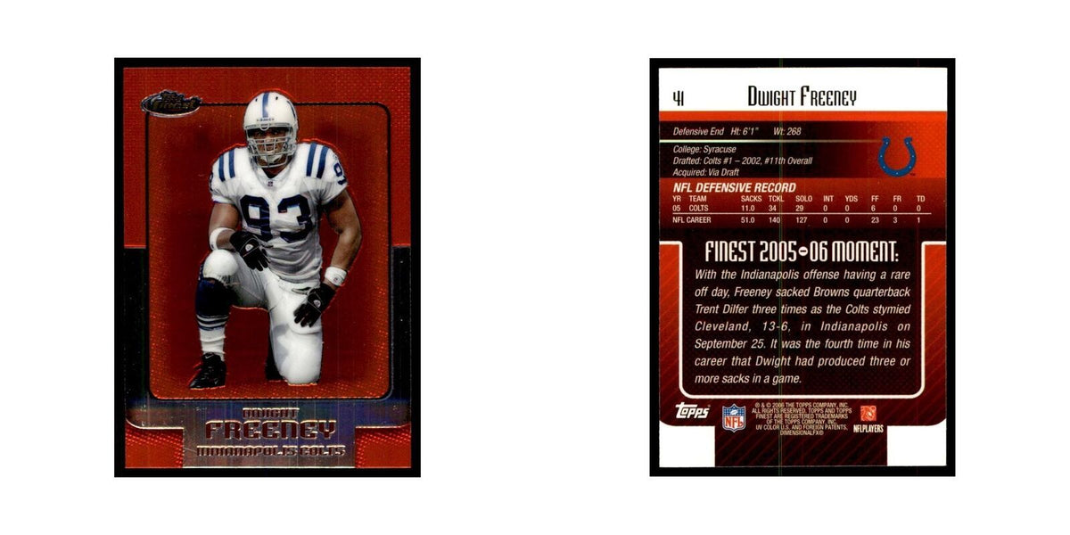 2006 Topps Finest Dwight Freeney Football Cards #41