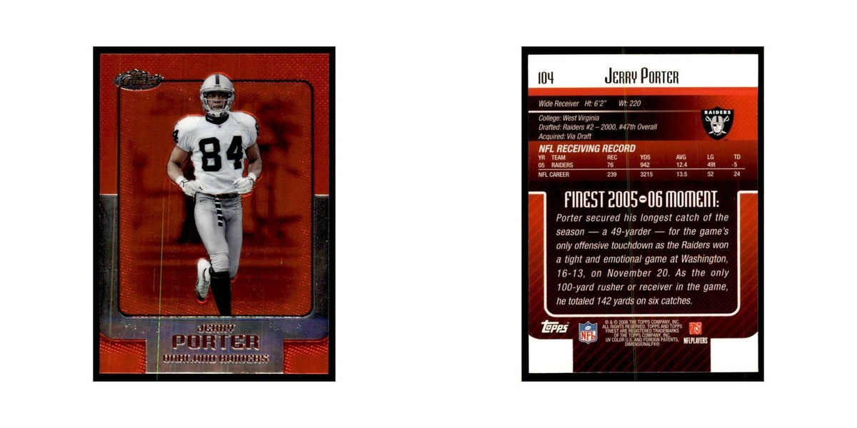 2006 Topps Finest Jerry Porter Football Cards #104