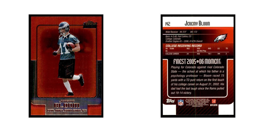 2006 Topps Finest Jeremy Bloom Football Cards #142
