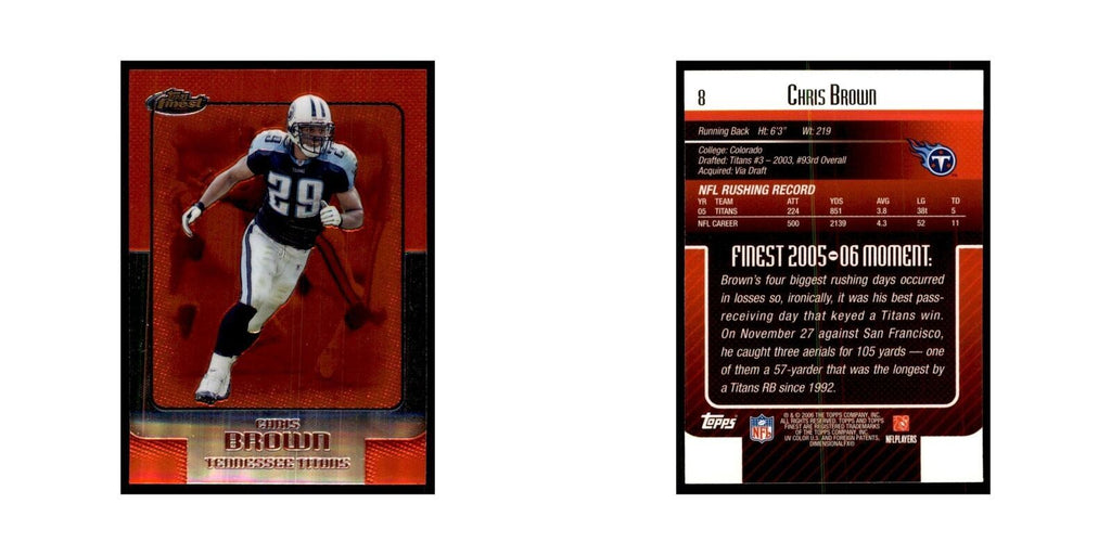 2006 Topps Finest Chris Brown Football Cards #8