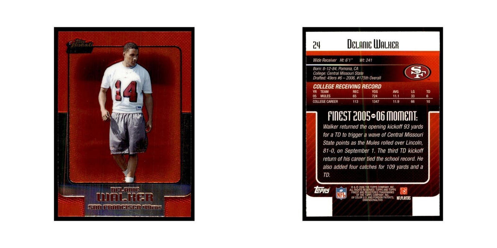 2006 Topps Finest Delanie Walker Football Cards #24