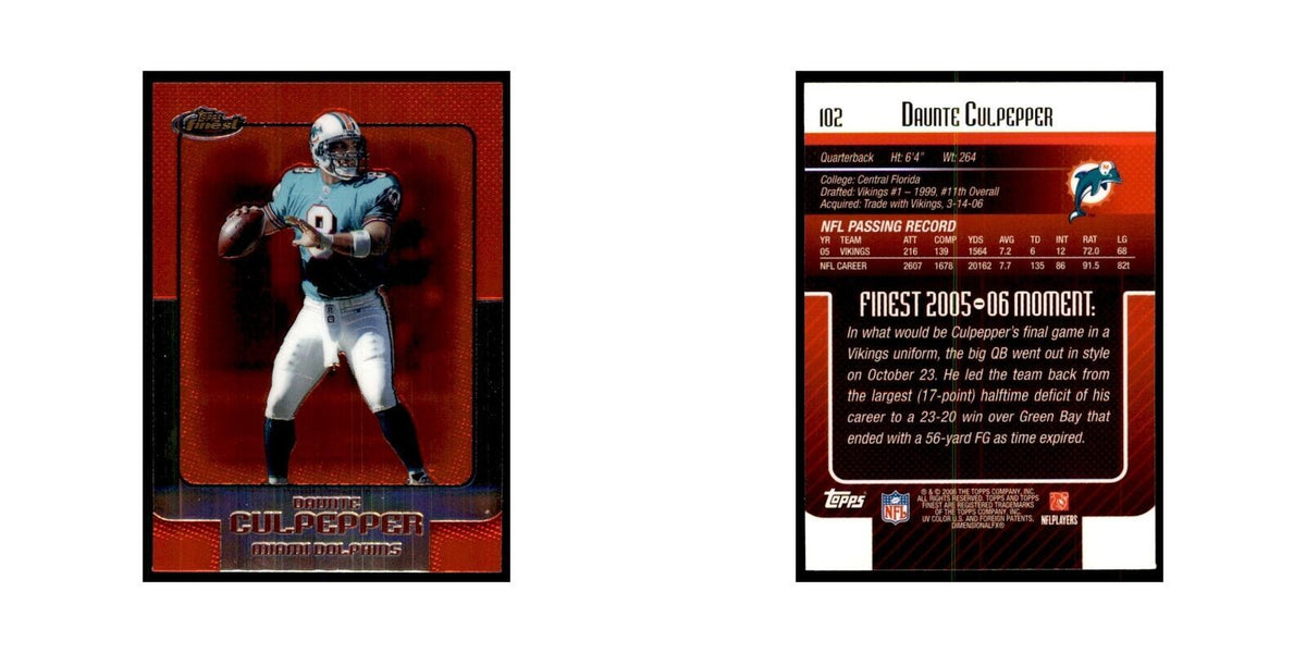 2006 Topps Finest Daunte Culpepper Football Cards #102