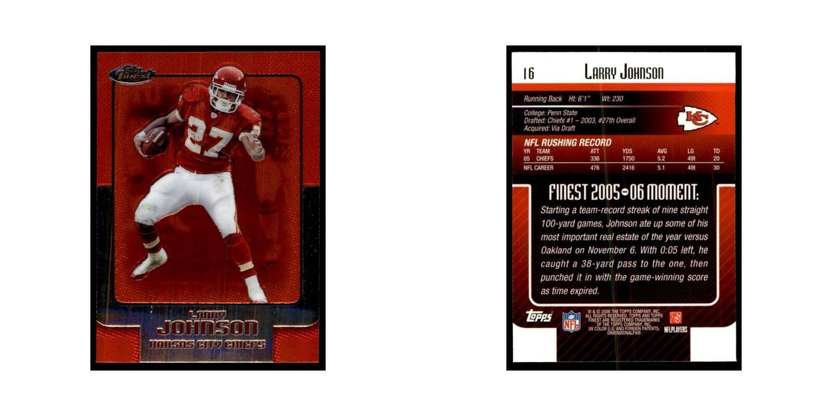 2006 Topps Finest Larry Johnson Football Cards #16