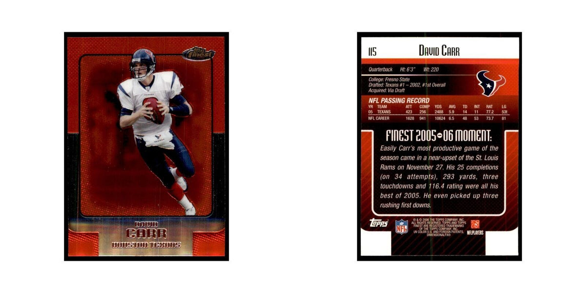 2006 Topps Finest David Carr Football Cards #115