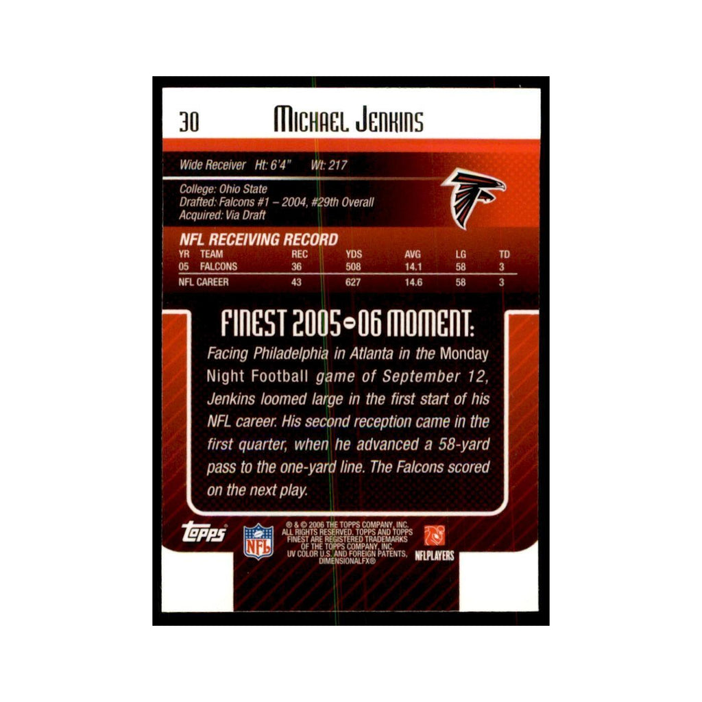 2006 Topps Finest Michael Jenkins Football Cards #30