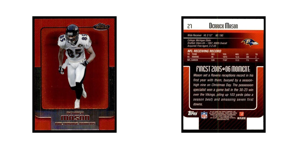 2006 Topps Finest Derrick Mason Football Cards #27