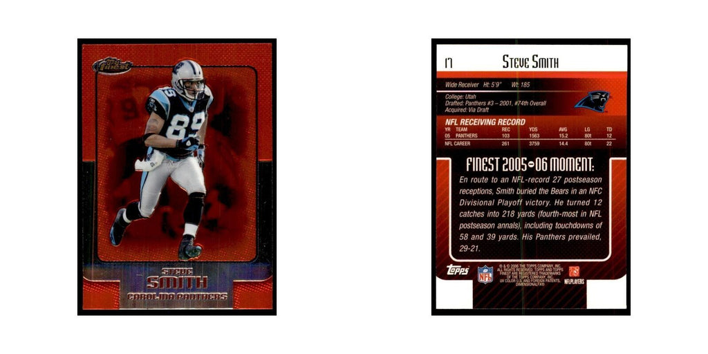 2006 Topps Finest Steve Smith Football Cards #17