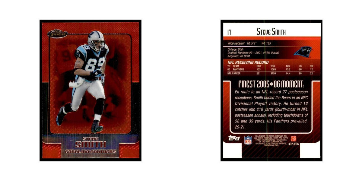 2006 Topps Finest Steve Smith Football Cards #17