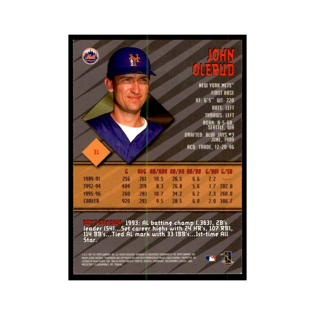 1997 Bowman Best John Olerud Baseball Cards #31