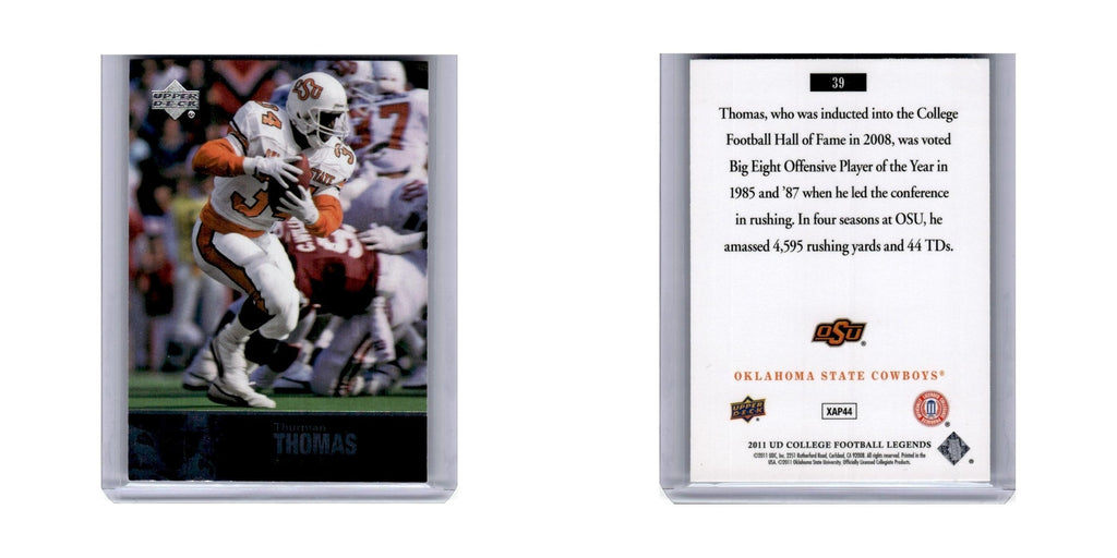 2011 Upper Deck College Football Legends Thurman Thomas Oklahoma State Cowboys