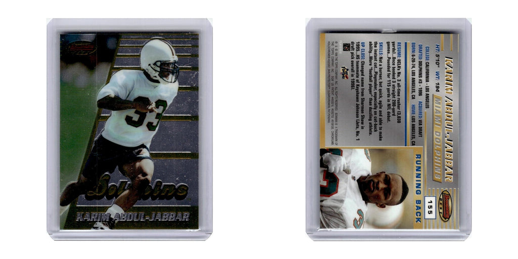 1996 Bowman's Best Karim Abdul-Jabbar RC Dolphins #155