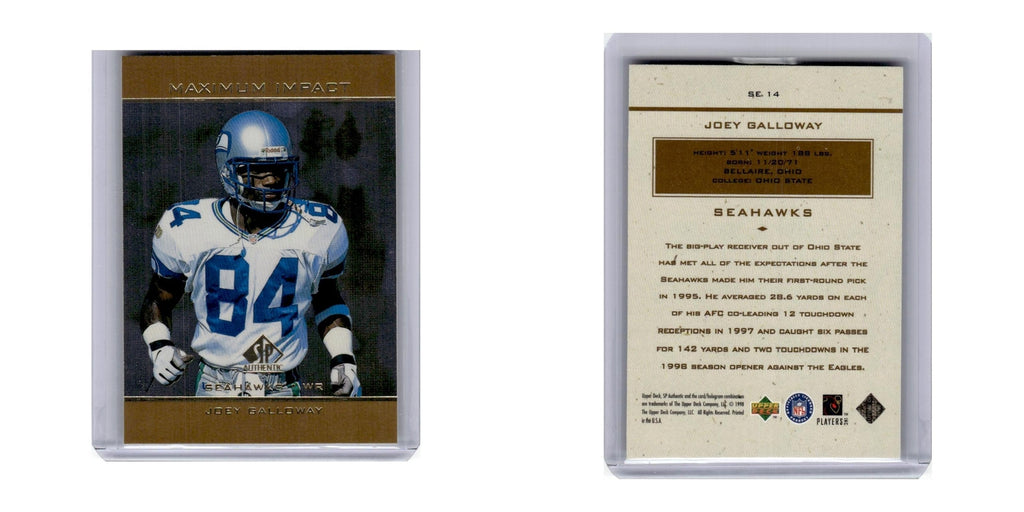 1998 SP Authentic Joey Galloway Seahawks #14