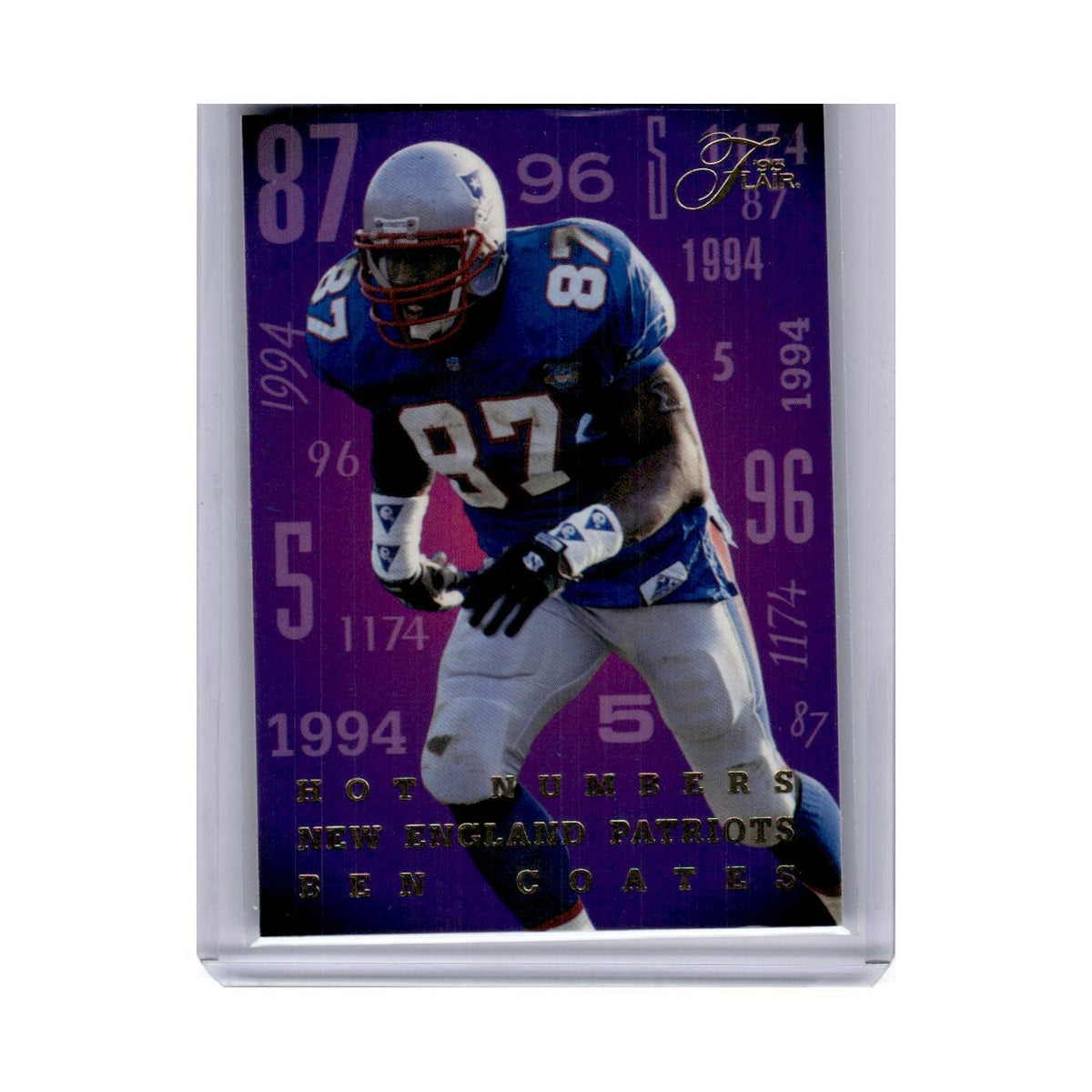 1995 Flair Hot Numbers Ben Coates Patriots #4