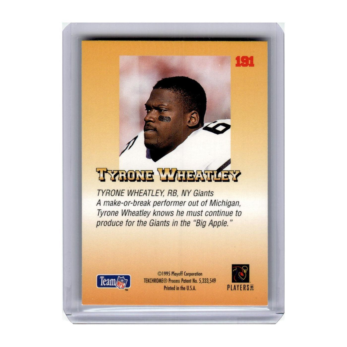 1995 Playoff Tyrone Wheatley Giants #191