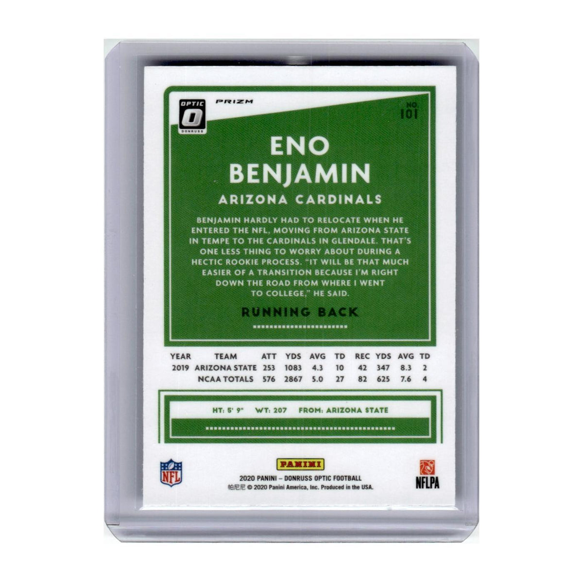 2020 Donruss Optic Silver Prizm Eno Benjamin RC Cardinals #101