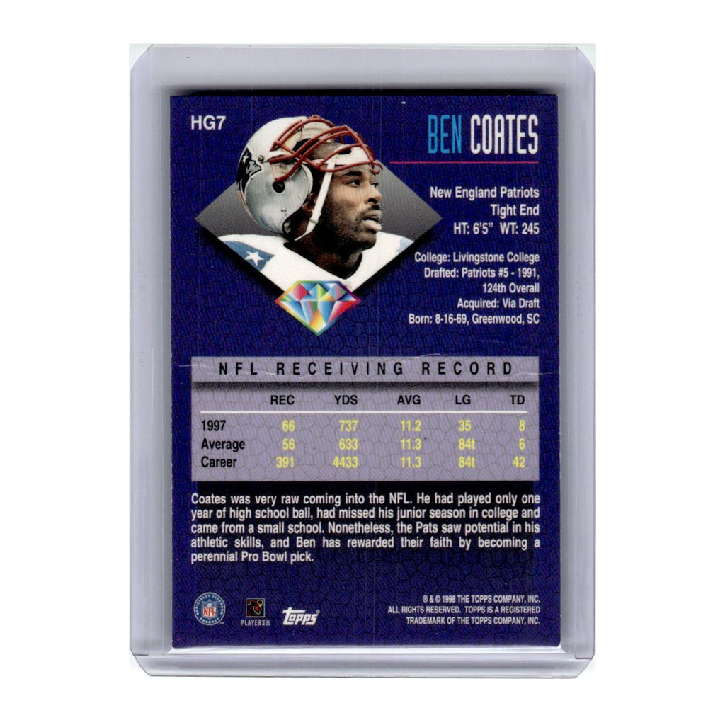 1998 Topps Hidden Gems Ben Coates Patriots #HG7