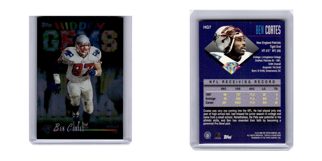 1998 Topps Hidden Gems Ben Coates Patriots #HG7