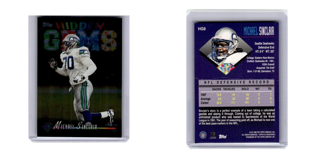 1998 Topps Hidden Gems Michael Sinclair Seahawks #HG8