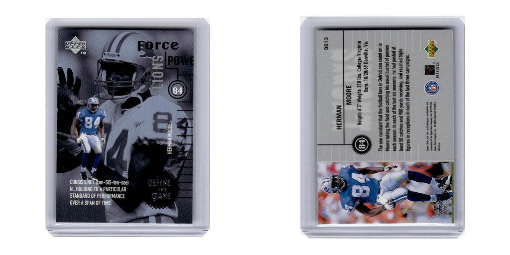1998 Upper Deck Define the Game Herman Moore Lions #DG13